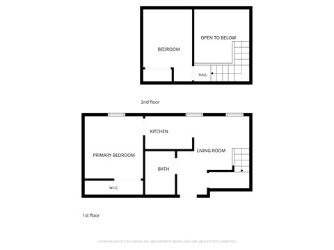 Floor plan for 2 beds, 1 bath, 668 sqft